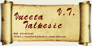 Vuceta Talpešić vizit kartica